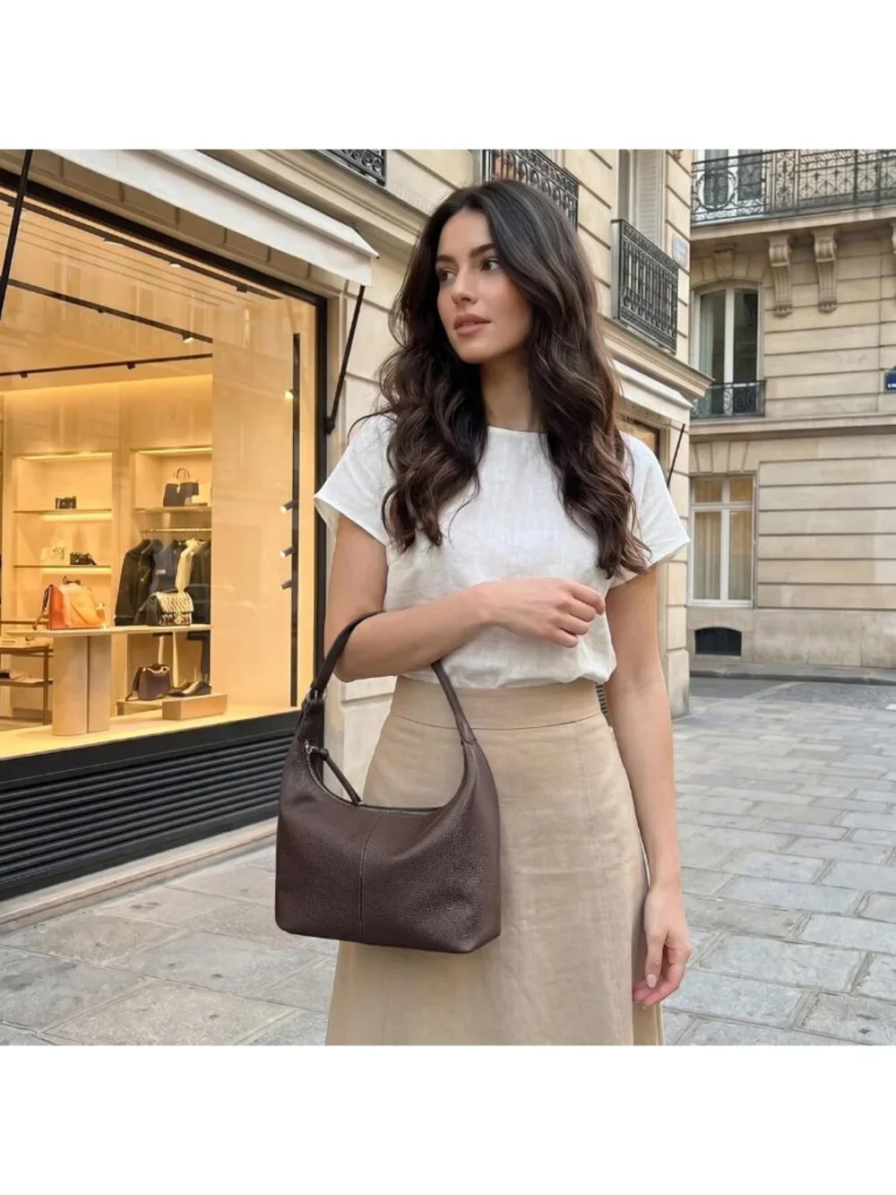 Ultra Lightweight Genuine Leather Slouchy Hobo Bag for Women - Stylish Shoulder